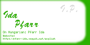 ida pfarr business card